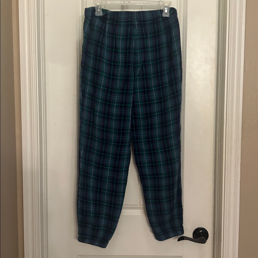 Aerie S Green/Navy Plaid Joggers - Picture 4 of 4